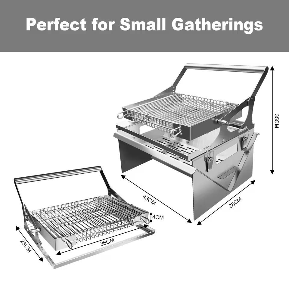 Stainless Steel Portable BBQ Grill — Main View